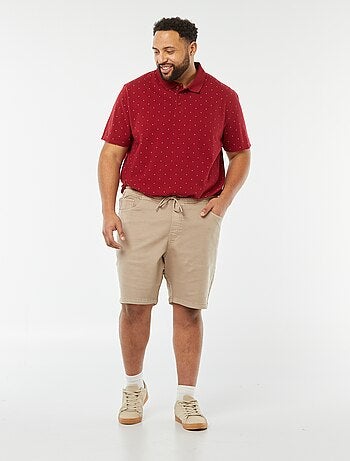 Polo à motifs en maille piquée