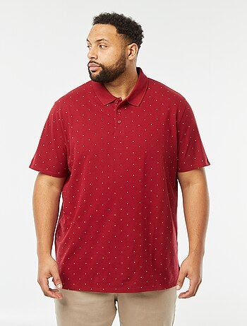 Polo à motifs en maille piquée