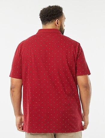 Polo à motifs en maille piquée