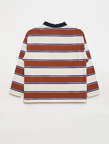 Polo à rayures en maille jersey à manches longues