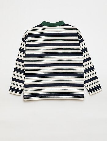 Polo à rayures en maille jersey à manches longues