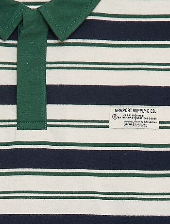 Polo à rayures en maille jersey à manches longues