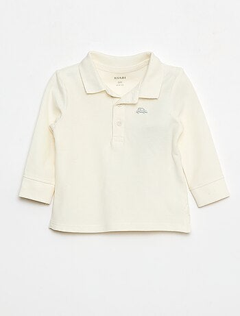 Polo en coton piqué à manches longues