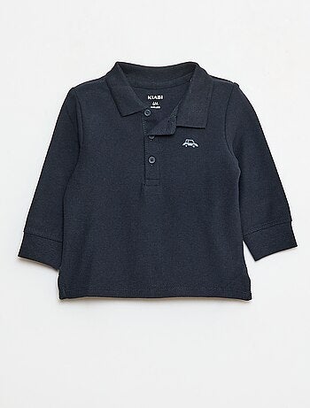 Polo en coton piqué à manches longues