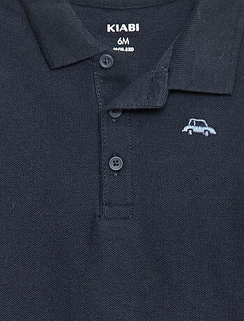 Polo en coton piqué à manches longues