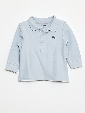Polo en coton piqué à manches longues