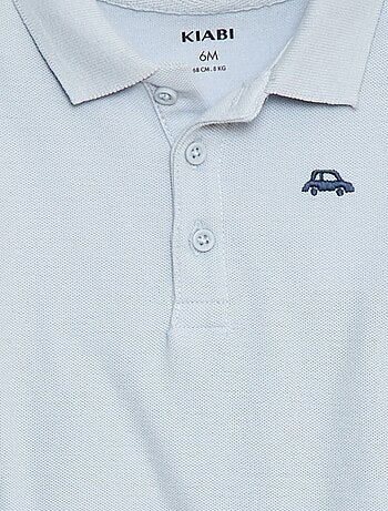 Polo en coton piqué à manches longues
