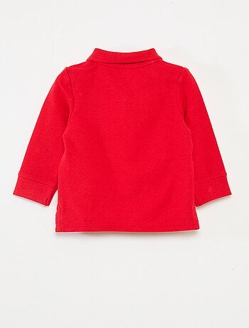 Polo en coton piqué à manches longues