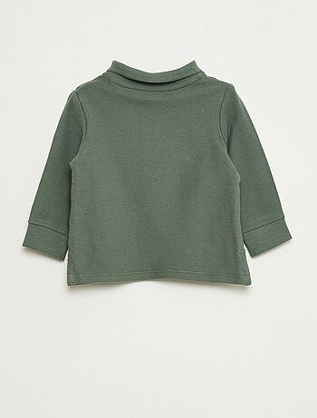 Polo en coton piqué à manches longues