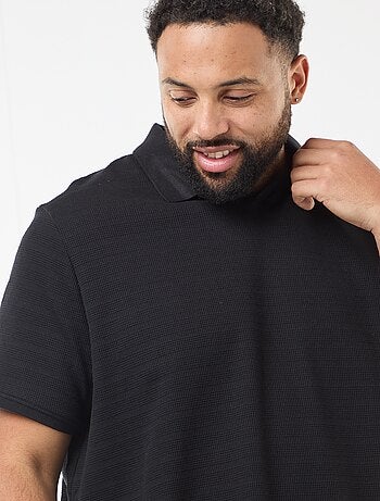 Polo en coton stretch à manches courtes