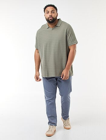 Polo en coton stretch à manches courtes