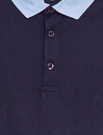 Polo en jersey manches courtes effet 2 en 1