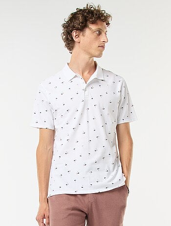 Polo en maille piquée avec motif all-over