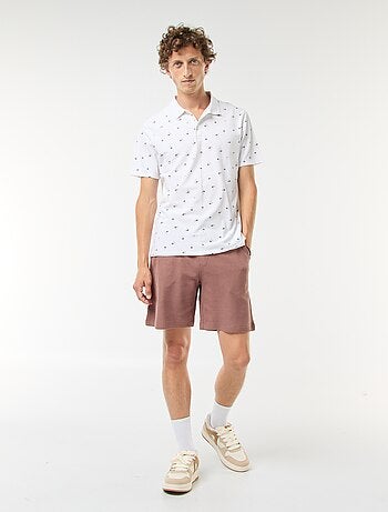 Polo en maille piquée avec motif all-over