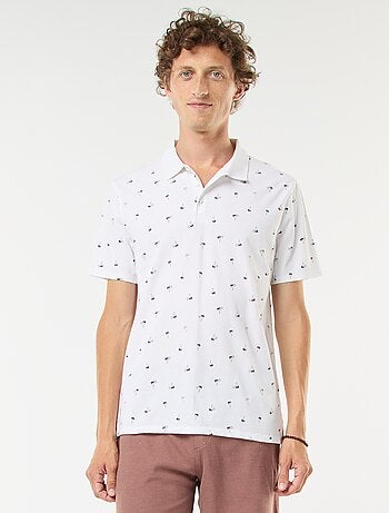 Polo en maille piquée avec motif all-over
