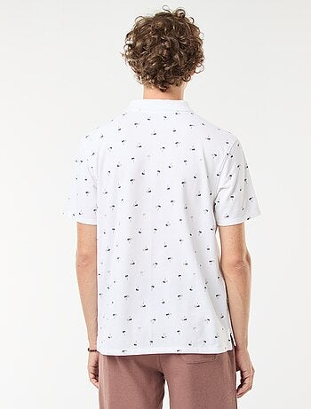Polo en maille piquée avec motif all-over