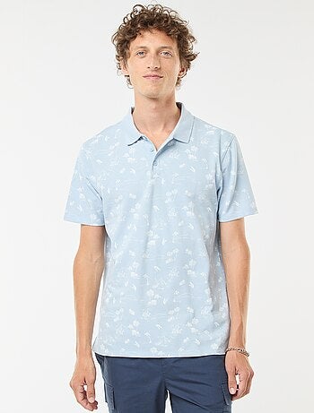 Polo en maille piquée avec motif all-over