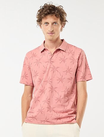 Polo en maille piquée avec motif all-over