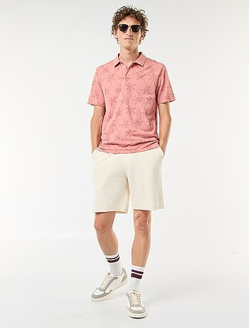 Polo en maille piquée avec motif all-over