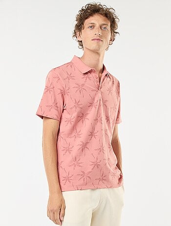 Polo en maille piquée avec motif all-over
