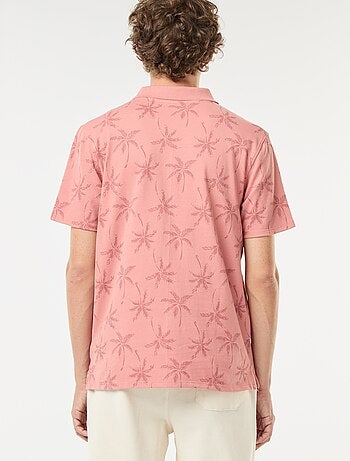 Polo en maille piquée avec motif all-over