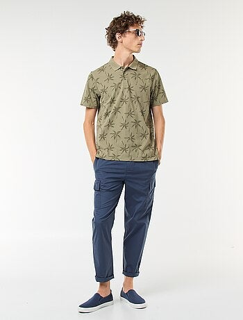 Polo en maille piquée avec motif all-over