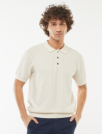 Polo en maille tricot à manches courtes