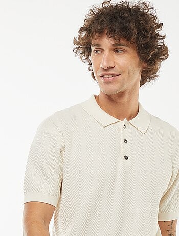 Polo en maille tricot à manches courtes