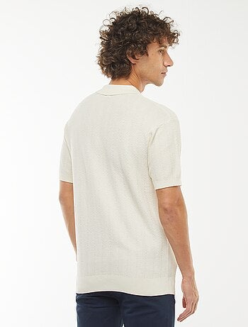 Polo en maille tricot à manches courtes