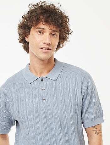Polo en maille tricot à manches courtes