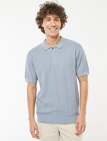 Polo en maille tricot à manches courtes