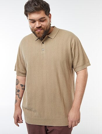 Polo en maille tricot manches courtes