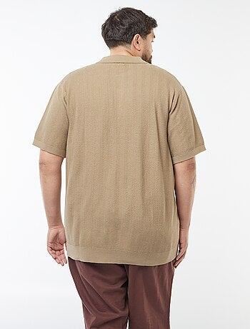Polo en maille tricot manches courtes