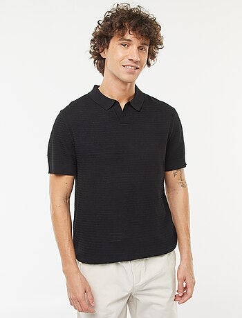Polo en maille tricot manches courtes