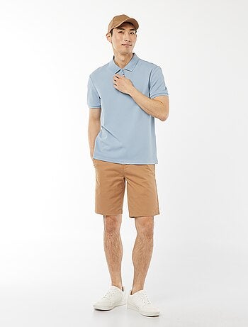 Polo en nid d'abeilles et col zippé