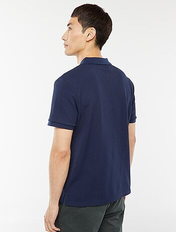 Polo en nid d'abeilles et col zippé