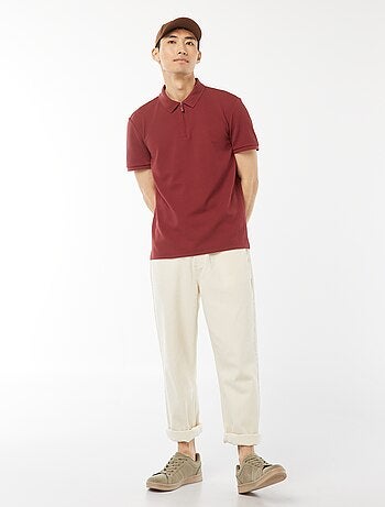 Polo en nid d'abeilles et col zippé