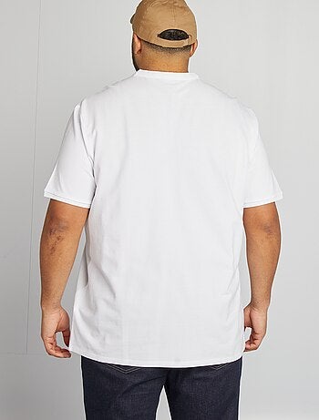 Polo en piqué de coton à col tunisien