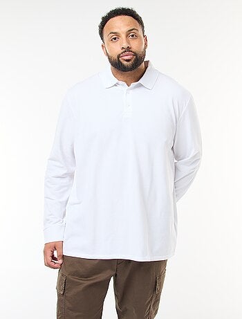 Polo en piqué de coton à manches longues