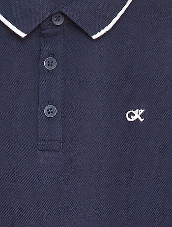 Polo en piqué de coton à manches longues