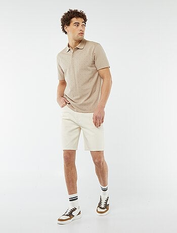 Polo en piqué de coton avec imprimé
