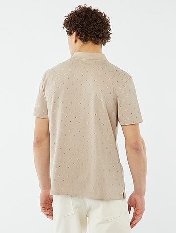 Polo en piqué de coton avec imprimé