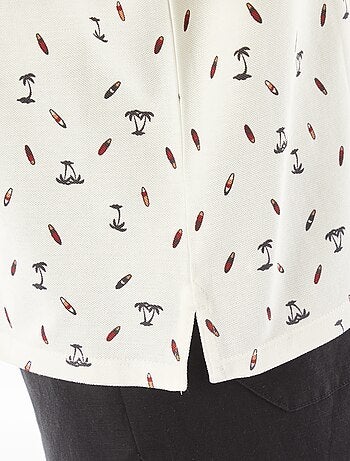 Polo en piqué de coton avec imprimé