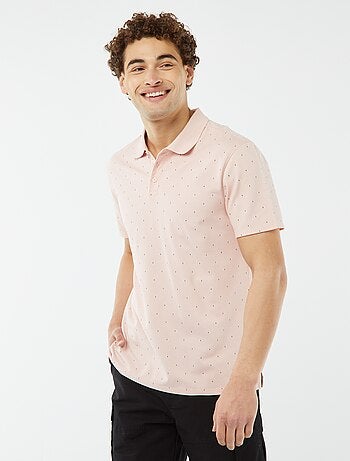 Polo en piqué de coton avec imprimé
