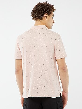 Polo en piqué de coton avec imprimé