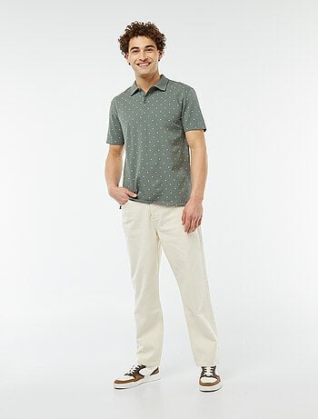 Polo en piqué de coton avec imprimé