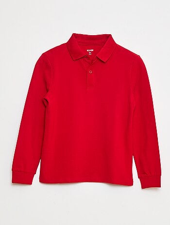 Polo manches longues en maille piquée