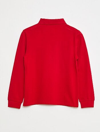 Polo manches longues en maille piquée