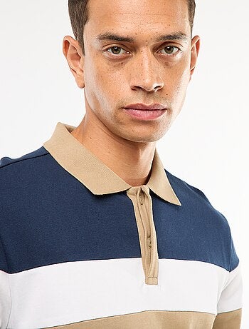 Polo manches longues style rugby esprit colorblock