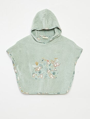Poncho de bain avec broderies et poche kangourou
